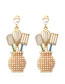 Fashion Color Mixing Alloy Drop Oil Inlaid Pearl Cartoon Spoon Fork Stud Earrings