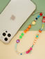 Fashion Color Resin Smiley Flower Rainbow Phone Chain