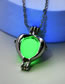 Fashion Blue Green Light Alloy Light-absorbing Hollow Heart Necklace