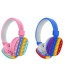 Fashion Blue Rainbow Silicone Push Unicorn Wireless Headset