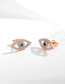 Fashion Rose Gold Metal Diamond Eye Stud Earrings