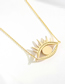 Fashion Rose Gold Metal Diamond Eye Necklace
