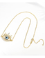 Fashion Rose Gold Metal Diamond Eye Necklace