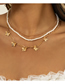 Fashion Gold Metal Pearl Beaded Butterfly Multilayer Necklace