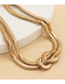 Fashion White K Metal Chain Double Knot Twisted Necklace