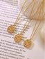 Fashion Gold Color Titanium Steel Gold-plated Three-dimensional Embossed Geometric Necklace