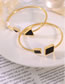Fashion Z198-square Gold Coloren Bracelet Titanium Steel Gold-plated Square Black Shell Bracelet