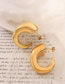 Fashion Pair Of Steel Earrings Titanium Steel Gold-plated C-shaped Geometric Earrings