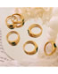 Fashion Steel Ring Titanium Steel Gold-plated And Zirconium Geometric Ring