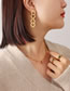 Fashion Gold Coloren Earrings-1.5x4.6cm Stainless Steel Honeycomb Geometric Hollow Stitching Earrings