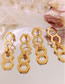 Fashion Gold Coloren Earrings-1.5x4.6cm Stainless Steel Honeycomb Geometric Hollow Stitching Earrings