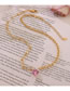 Fashion Gold Coloren Necklace-40+5cm Titanium Steel Inlaid Zirconium Heart Necklace
