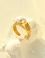 Fashion Silver Color Titanium Steel Gold-plated Pearl Ring