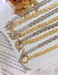 Fashion X178-gold Coloren Necklace-40cm Titanium Steel Gold-plated Double Color Matching Ot Buckle Necklace