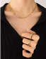 Fashion Gold Coloren Necklace-40cm Stainless Steel Inlaid Zirconium Geometric Necklace