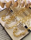 Fashion Gold Coloren Necklace-40cm Stainless Steel Inlaid Zirconium Geometric Necklace