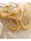 Fashion Pair Of Gold Color Small Earrings Titanium Steel Gold-plated U-shaped Earrings