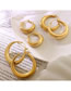 Fashion Pair Of Gold Color Small Earrings Titanium Steel Gold-plated U-shaped Earrings
