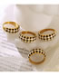 Fashion Gold Coloren Ring Titanium Steel Gold-plated Black And White Diamond Ring