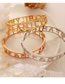 Fashion Rose Gold Color Bracelet-inner Circumference 17cm Titanium Steel Gold-plated Hollow Oil Drip Letter Bracelet