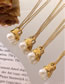 Fashion Gold Coloren Necklace-40+5cm Titanium Steel Gold-plated Special-shaped Pearl Necklace
