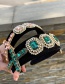 Fashion Dark Green Fabric Cross Headband With Diamonds