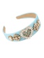 Fashion Blue Fabric Diamond-encrusted Love Letter Headband