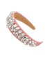 Fashion White+pink Fabric Diamond-studded Water Drop Headband