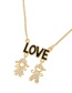 Fashion White Copper Inlaid Zircon Drop Oil Letters Boy And Girl Necklace