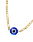 Fashion Blue Copper Inlaid Zircon Oil Drip Eye Necklace