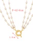 Fashion Gold Copper Multilayer Pearl Rudder Buckle Necklace