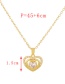 Fashion 5# Copper Inlaid Zircon Heart Bow Necklace