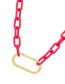 Fashion Fluorescent Yellow Copper Drop Oil Thick Chain Round Buckle Necklace