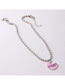 Fashion Pink Alloy Letter Moon Necklace