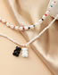 Fashion Black And White Pearl Rice Bead Beaded Bear Double Necklace