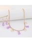 Fashion Purple Three-dimensional Resin Bear Love Earrings