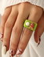 Fashion Green Acrylic Bear Open Ring