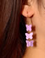 Fashion Purple Acrylic Butterfly Earrings