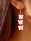 Fashion Rose Red Acrylic Butterfly Earrings