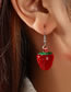 Fashion Red Resin Strawberry Stud Earrings