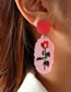 Fashion Pink Acrylic Rose Earrings