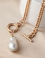 Fashion Gold Color Alloy Shaped Pearl Ot Buckle Necklace