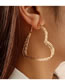 Fashion Gold Color Metal Geometric Love Ear Studs