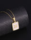 Fashion O (including Chain) Stainless Steel Square 26 Letter Necklace