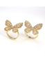 Fashion Gold Color Copper And Diamond Butterfly Ring