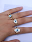 Fashion Palm Copper And Diamond Geometric Eye Open Ring