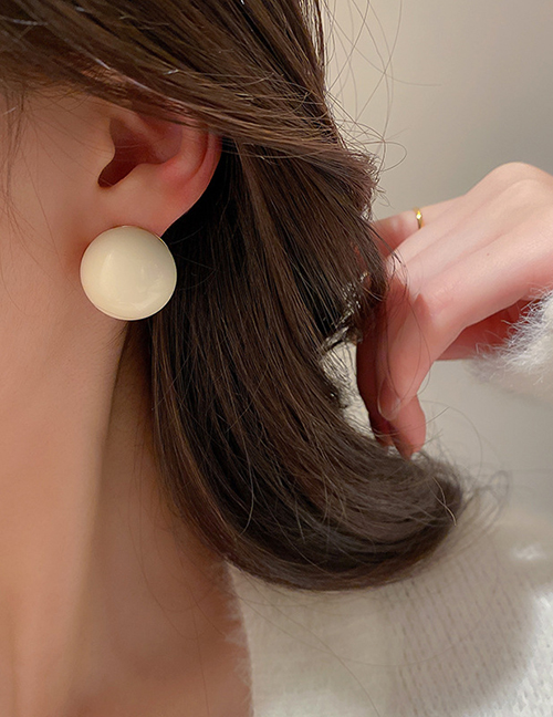 Fashion Yellow Acrylic Geometric Ball Stud Earrings