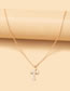 Fashion Gold Color Alloy Diamond Cross Necklace