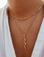 Fashion Gold Color Alloy Geometric Serpentine Double-layer Necklace