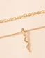Fashion Gold Color Alloy Geometric Serpentine Double-layer Necklace